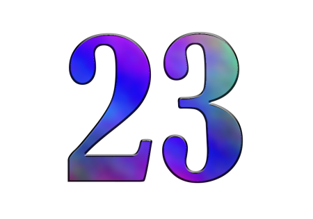 Красивая цифра 23 на прозрачном фоне