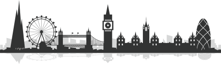 Контуры города Лондон Биг Бен