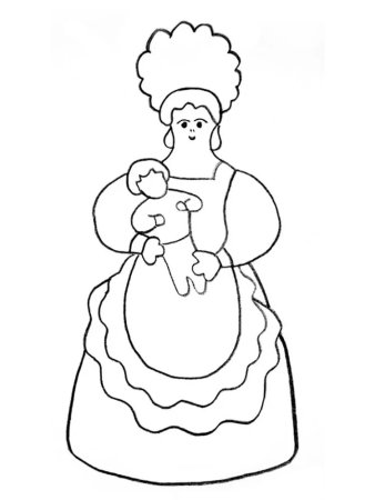 Дымковская Барыня раскраска