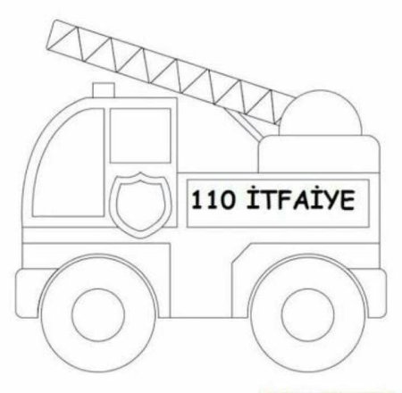 Трафарет пожарной машины для вырезания