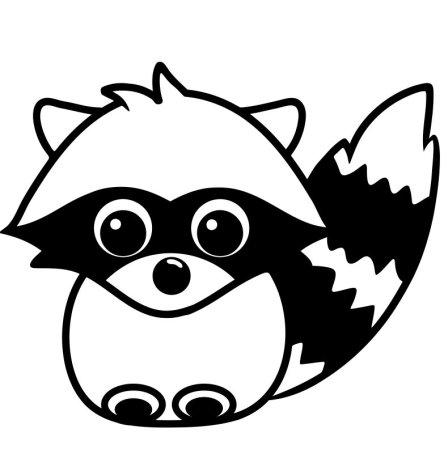 Енот карандашом для срисовки