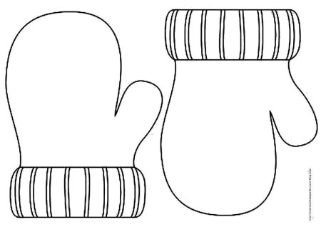 Варежка раскраска