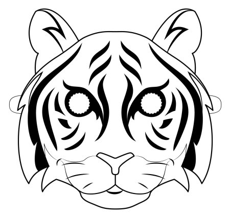 Tiger Black and White cartoon