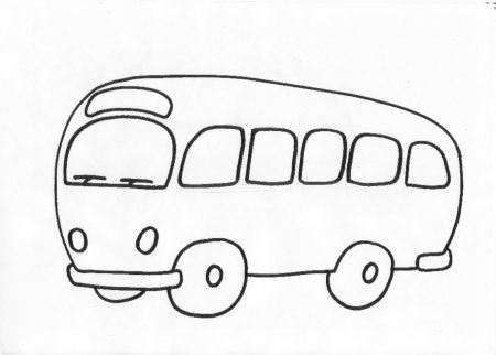 Раскраска автобус без колес