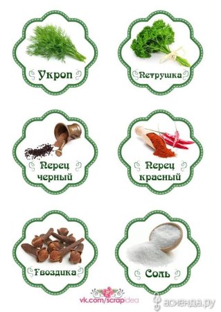 Бирки для баночек со специями