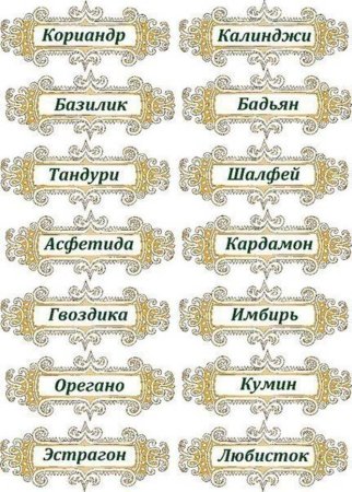 Наклейки на банки со специями
