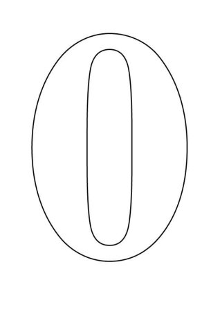 Цифра 0 трафарет для торта а4