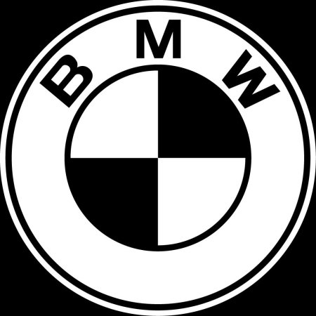 Значок BMW черно белый