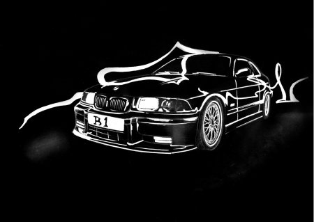 BMW e36 вектор чб