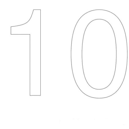 Цифра 10 трафарет