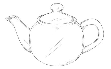 Чайник рисунок карандашом