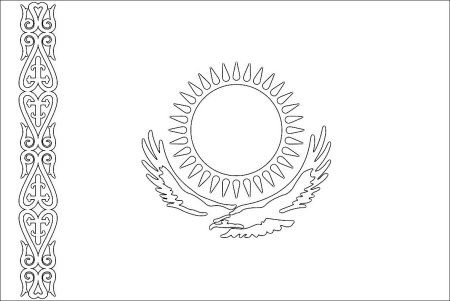 Флаг Казахстана рисунок