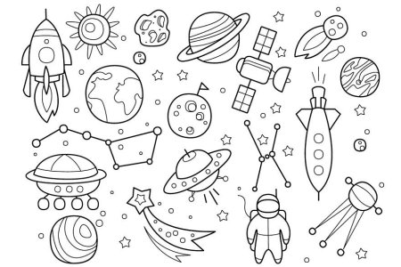 Космические объекты для детей для вырезания
