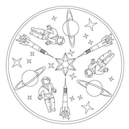 Космические мандалы для раскрашивания