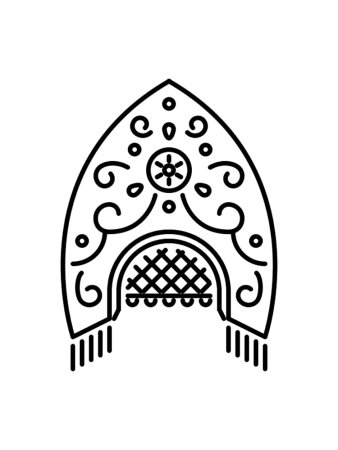 Русский кокошник раскраска