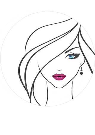 Силуэт лица девушки на торт