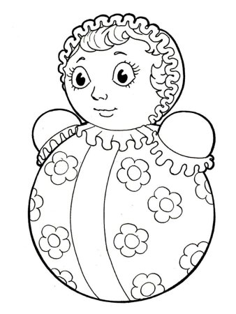 Неваляшка раскраска для детей 2-3 лет