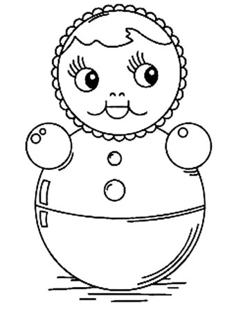 Неваляшка раскраска для детей 2-3 лет
