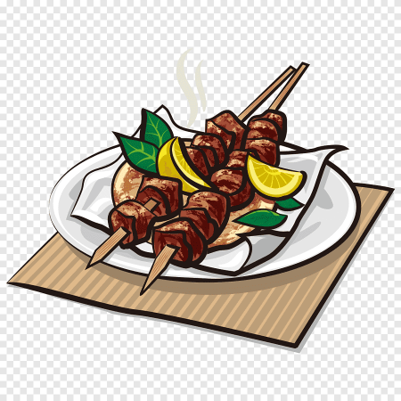 Шампур с мясом вектор