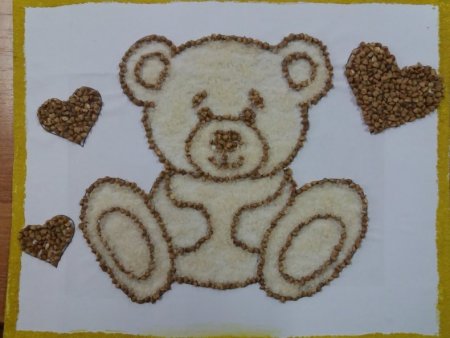 Мишка из крупы