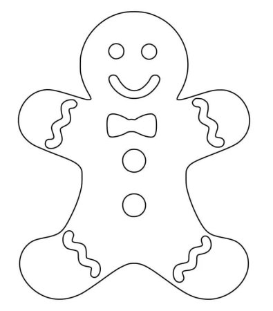 Gingerbread man раскраска для детей