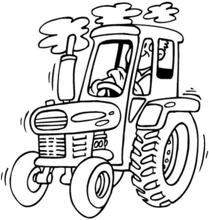 Раскраска трактор John Deere