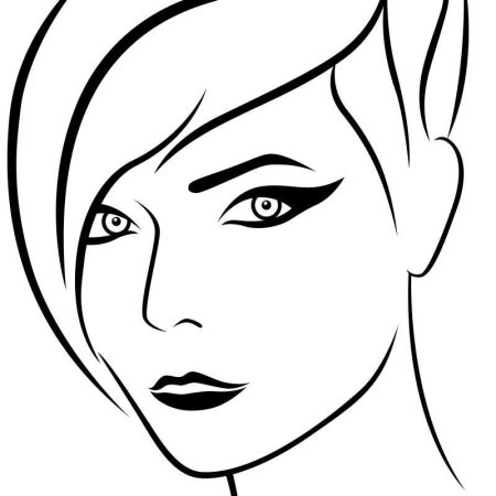 Чёрный контур лица