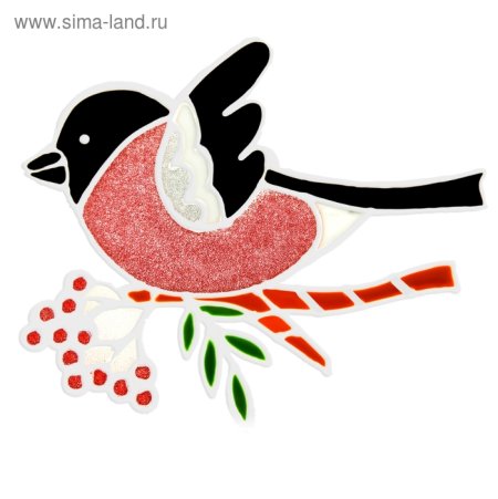 Снегири наклейки на окно