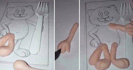 Кошка из соленого теста