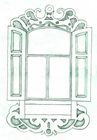 Рисунок ставней на окна