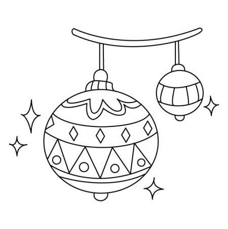 Раскраска новогодние игрушки