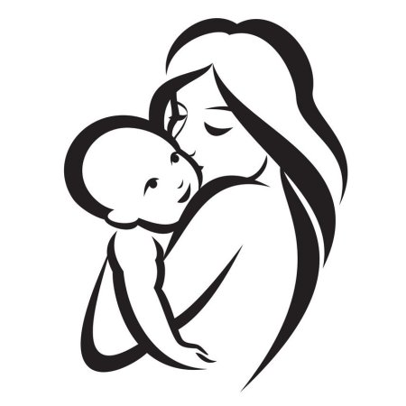 Силуэт матери и ребенка