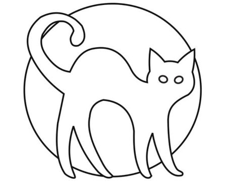 Раскраски на Хэллоуин кот