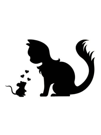 Силуэты кошек на стену