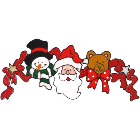 Новогодние украшения на окна цветные