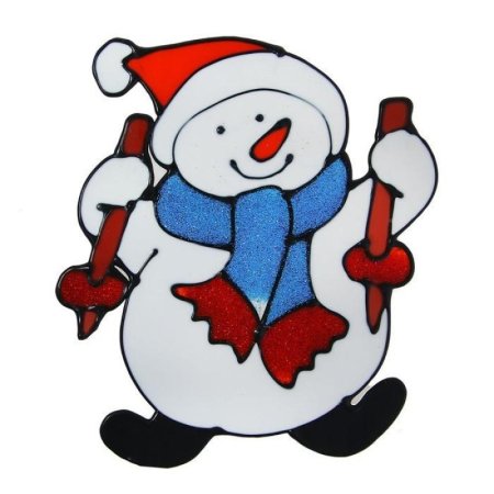 Новогодние украшения на окна цветные