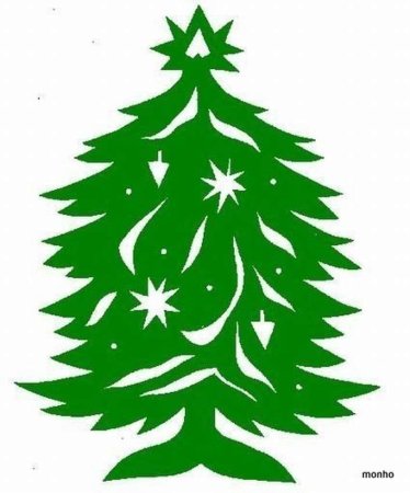 Елка для вырезания из бумаги