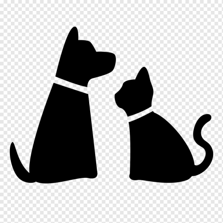 Силуэт кошки и собаки