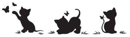 Силуэт кошки с бабочкой