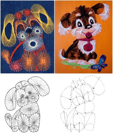 Вышивание на картоне нитками для детей