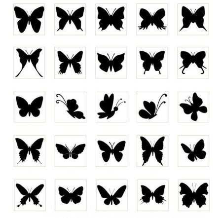 Картинки трафареты бабочек на стену (47 фото)