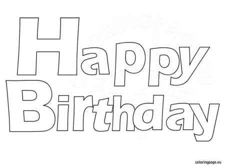 Happy Birthday раскраска