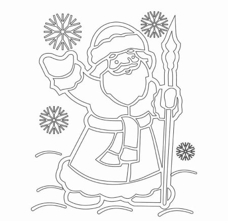 Трафарет на окно новый год