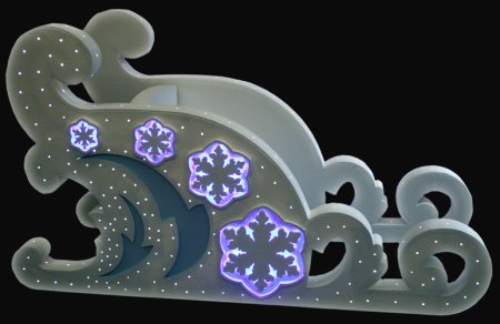Новогодние сани из пенопласта