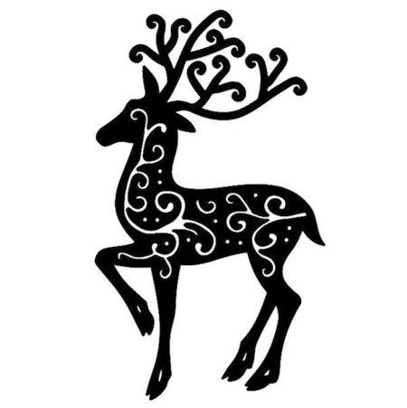 Новогодний олень трафарет