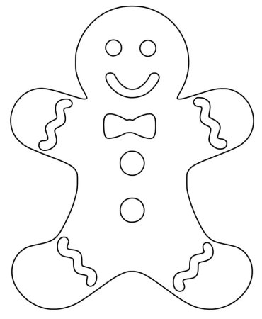 Gingerbread man раскраска для детей