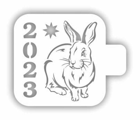 Трафарет кролика на новый год 2023