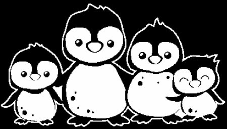 Вытынанки на окна пингвины