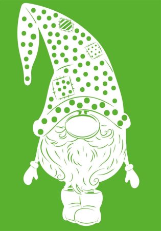 Трафарет новогоднего гнома