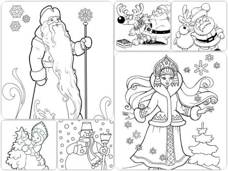 Новогодние рисунки для вырезания